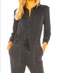 James Perse Mixed Media Jumpsuit Black Size 0